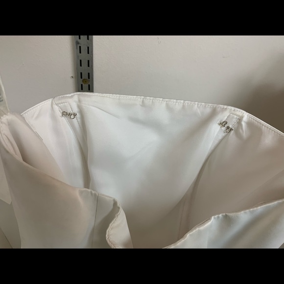 Size 6 White Tea Length Wedding Formal Gown Dress - Picture 3 of 4